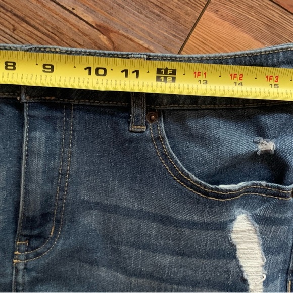 Marc New York Jeans Distressed High Rise Sz 10 Mini Skirt Stretch Denim - Picture 6 of 10